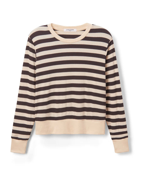 Stef Stripe Luxe Rib Long Sleeve in Mocha