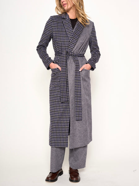 Maggie Coat in Navy Check