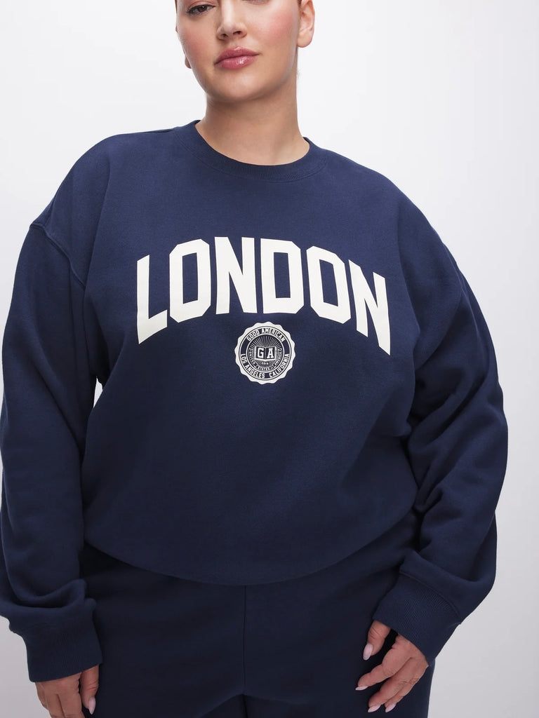 Brushed Fleece Graphic Crew Sweatshirt London