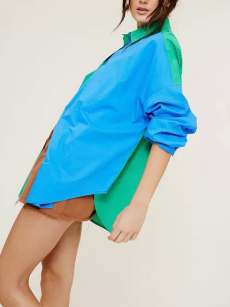 My Other Side Button Up in Green Combo