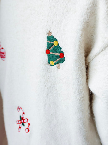 Holiday Cheer Sweater in Cream