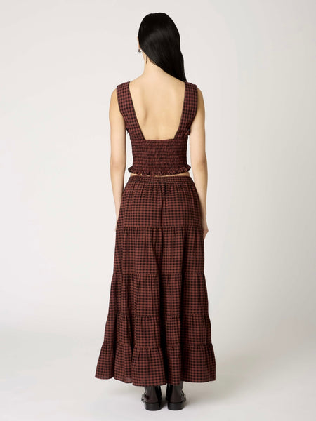 Bleu Top in Rust Gingham