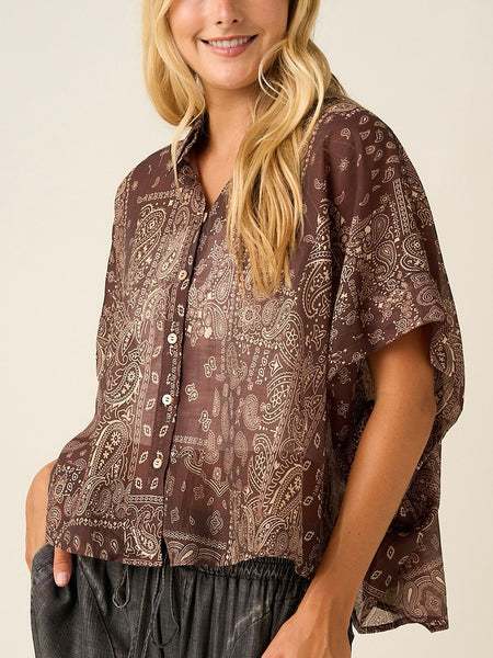 Let's Start A Bandana Top in Maroon
