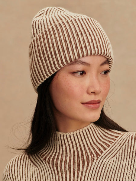 Dionne Plated Beanie in Cocoa Dust