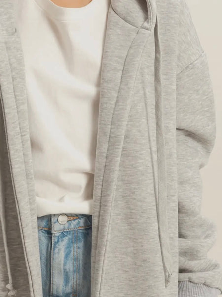 Find Your Fleece Maxi Hoodie in Heather Grey