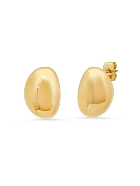 Hammered Bean Earrings