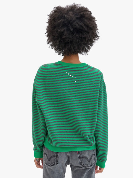 Oversized Sweatshirt in Green & Charcoal OUI Stripes