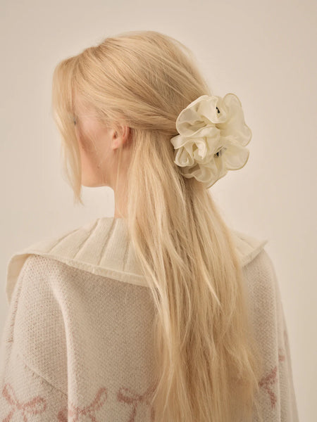 Rosette Hair Clip in Cream