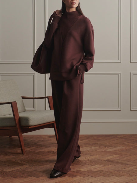 The Extra Wide Leg Pant 29.5 in Deep Mahogany
