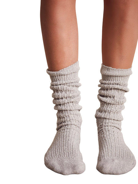 Staple Slouch Socks in Marled Grey