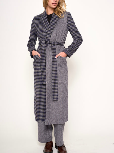 Maggie Coat in Navy Check