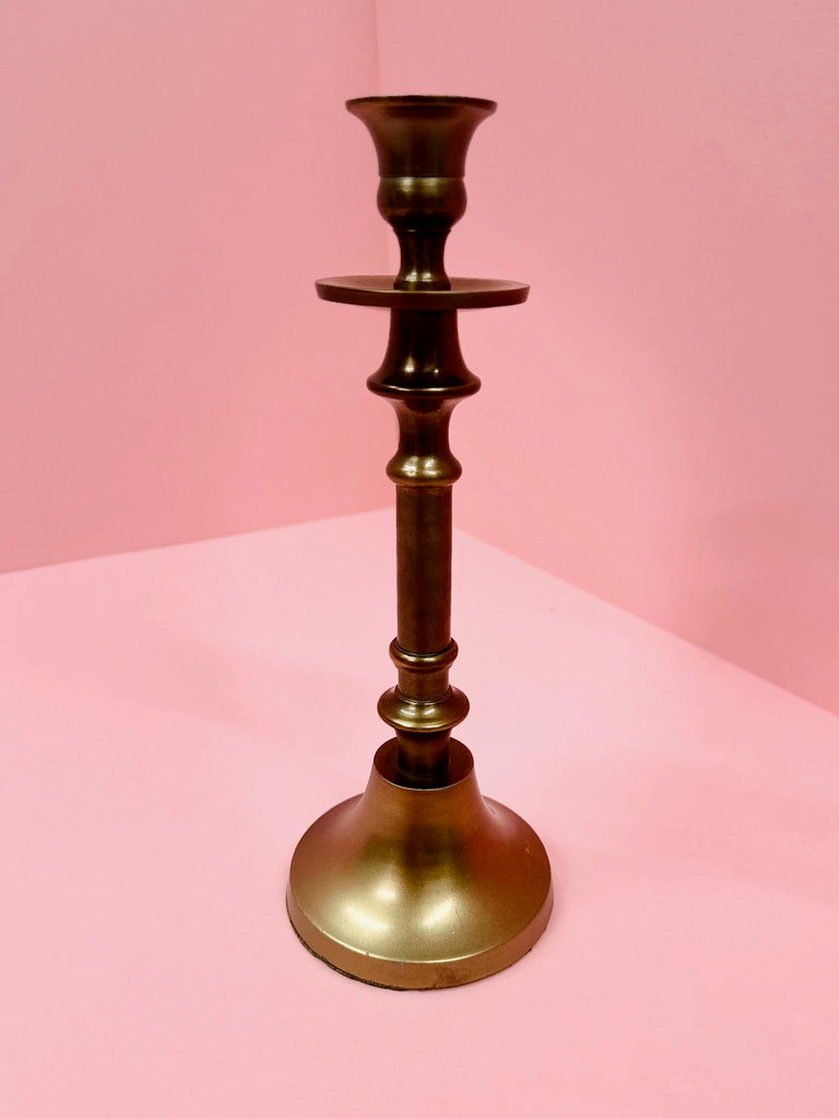 Aluminum Taper Holder in Antique Brass