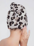 Quick Dry Hair Towel in Leopard