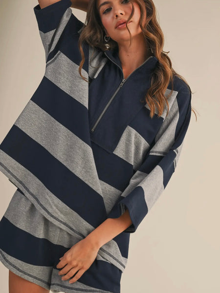 Take A Break Stripe Set in Navy Combo