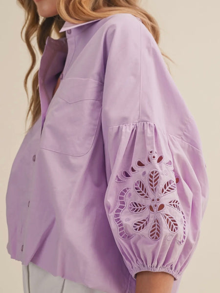 Top With Bubbly Blouse in Sweet Lilac