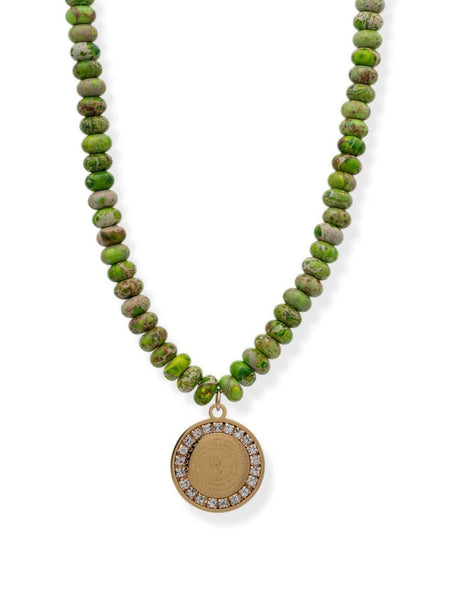 Watercolor Prayer Warrior Necklace in Lime