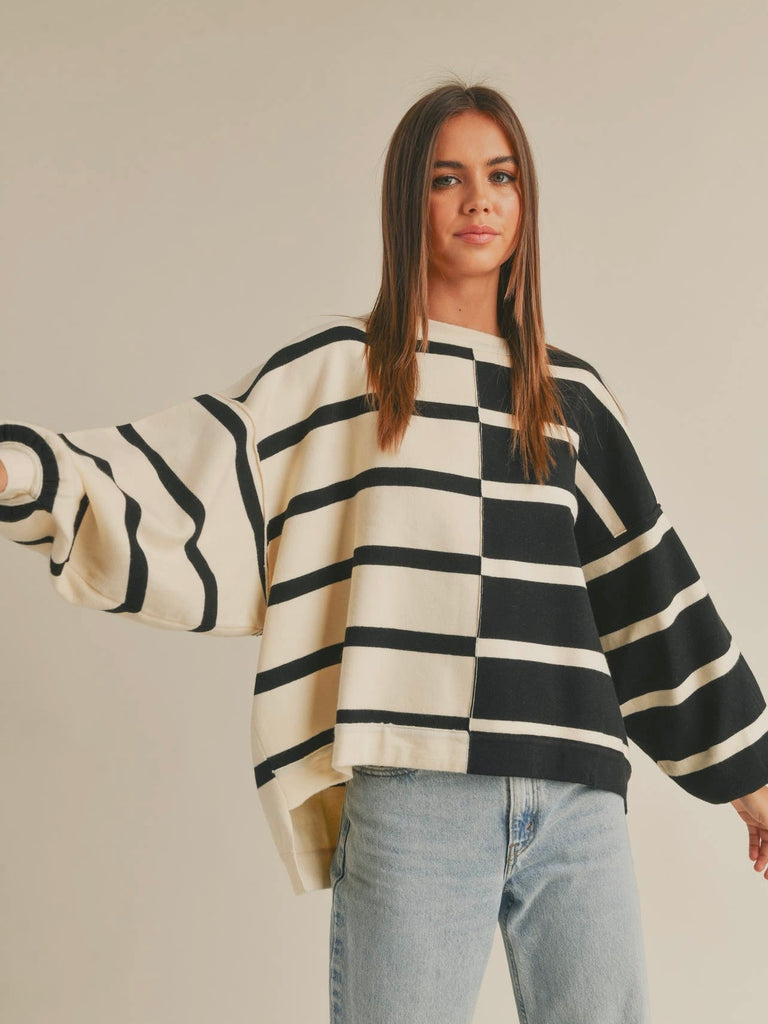 Yay! Stripes! Sweater in Black/Cream