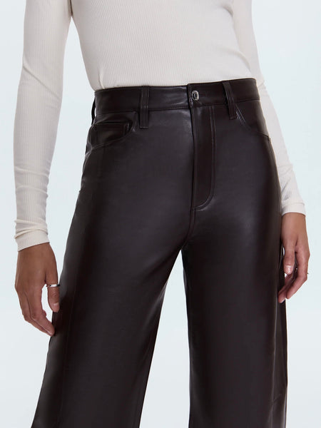 Eli Faux Leather Pant in French Roast