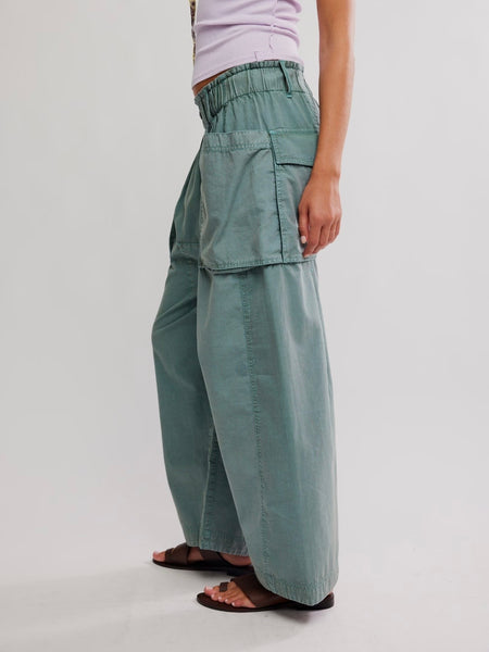 Costa Straight Harem Pant in Stormy Sea