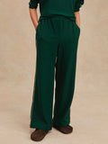 Brushed Rib Wide Leg Pant 28 in Pine Grove & Cement