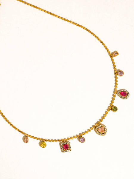 Daiselle CZ Charm Necklace in Multi