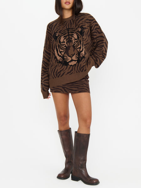 Seasons Sweater in Wild Tiger Graphic Knit