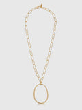 Large Oval Pendant Chain Link Necklace