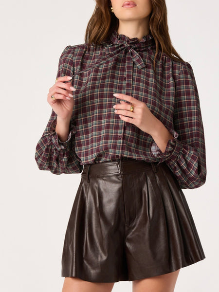 Alyssa Top in Eggplant Plaid