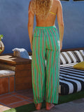 Party Pants in Electric Green Stripe