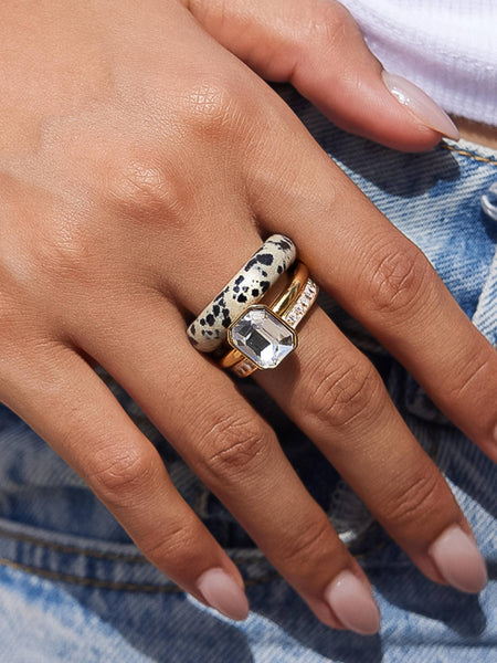 Dalmatian Stone Ring Set