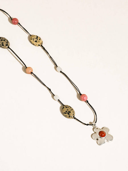 Tallulah Beaded Necklace in Silver