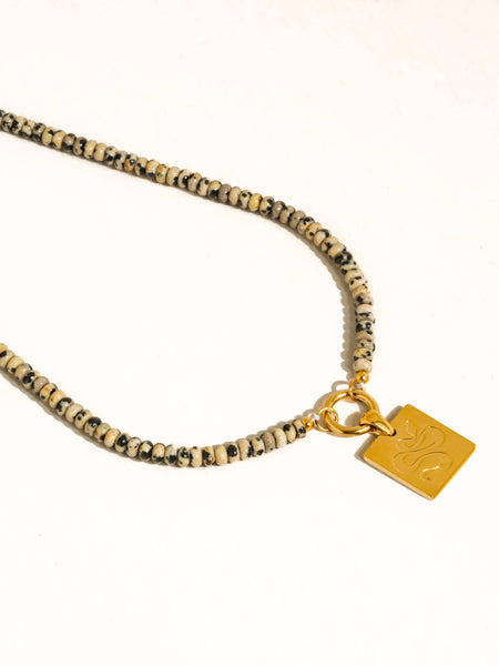 Islay Bobo Natural Stone Necklace in Beige