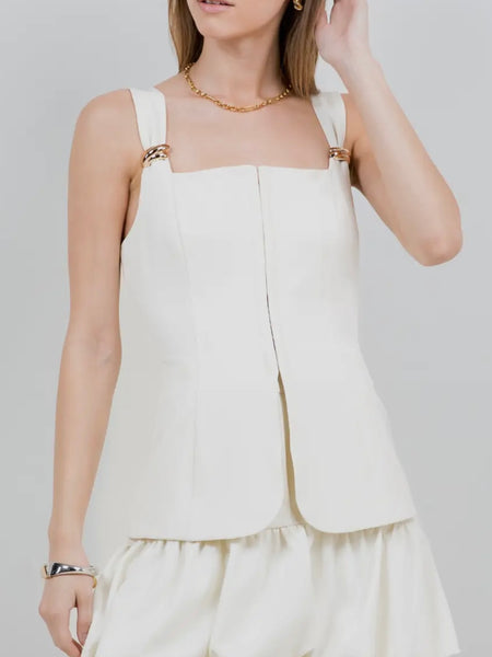 Heavy Metal Corset Top in White