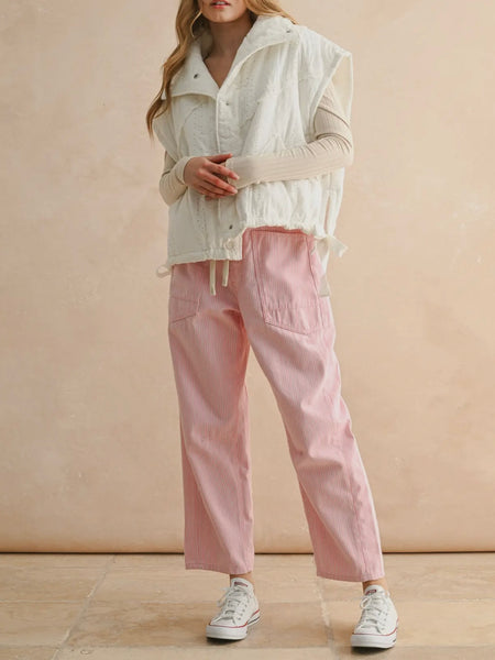 Something Striped Barrel Pants in Pink