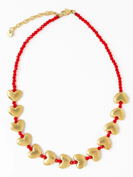 Kirsten Heart Necklace in Red