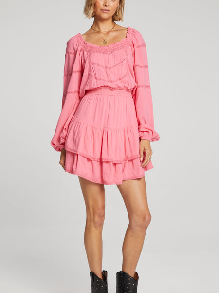 Aniston Mini Dress in Peach Multi