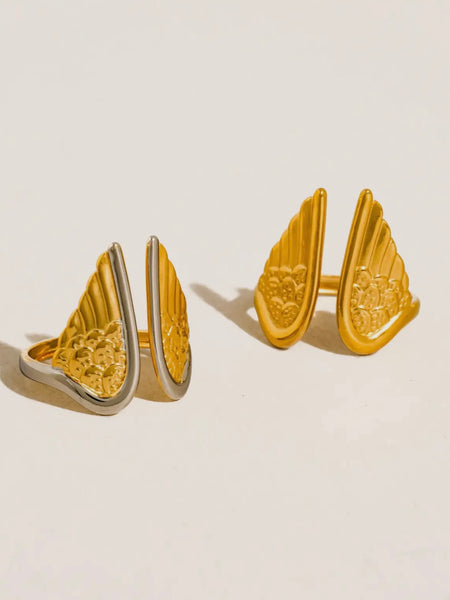 Silvane Angel Wing Ring in Two Tone