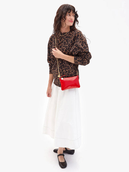 Wallet Clutch in Super Red Pucker Patent