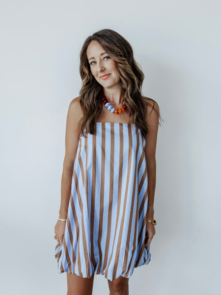 Stay In The Lines Mini in Blue & Brown