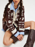 Shelby Cardigan in Chocolate Combo