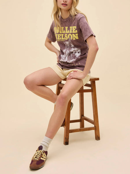 Willie Nelson Red Headed Stranger Weekend Tee in Brown Stone Acid