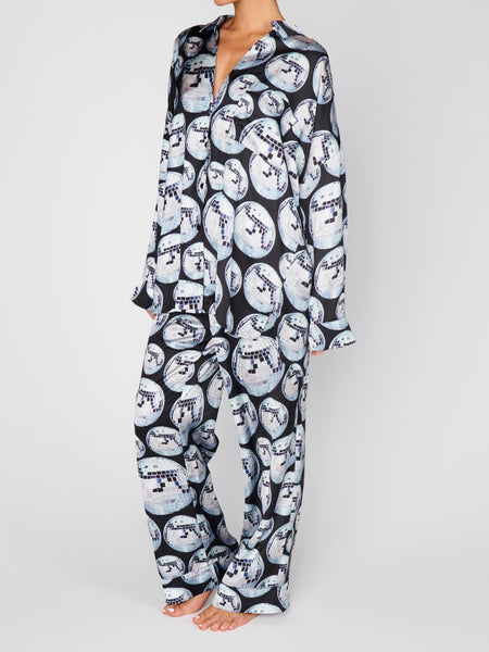 Overslept PJ Set in Disco Ball Silky