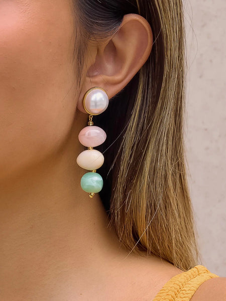 Alani Stone Earrings in Pastel