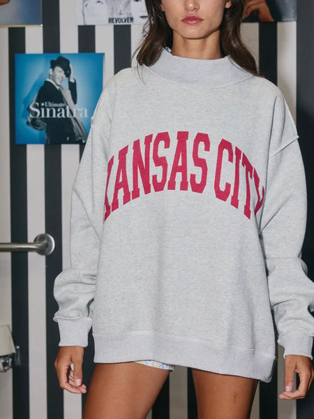 KC Flip It & Reverse It Sweatshirt in Heather Grey