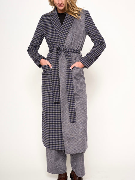 Maggie Coat in Navy Check