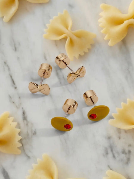 Pasta Girl Stud Earrings Set of 2