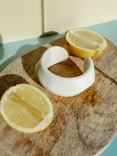 Tuff + Cuff Resin Bracelet in White