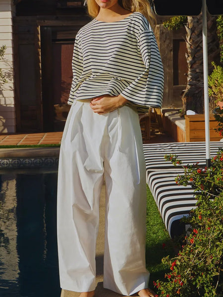 Dockside Striped Tee in Black & White