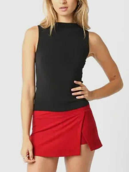 Sky High Neck Tank in Black