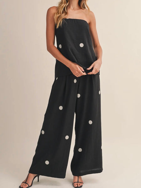 Split The Bill Set in Black Polka Dot